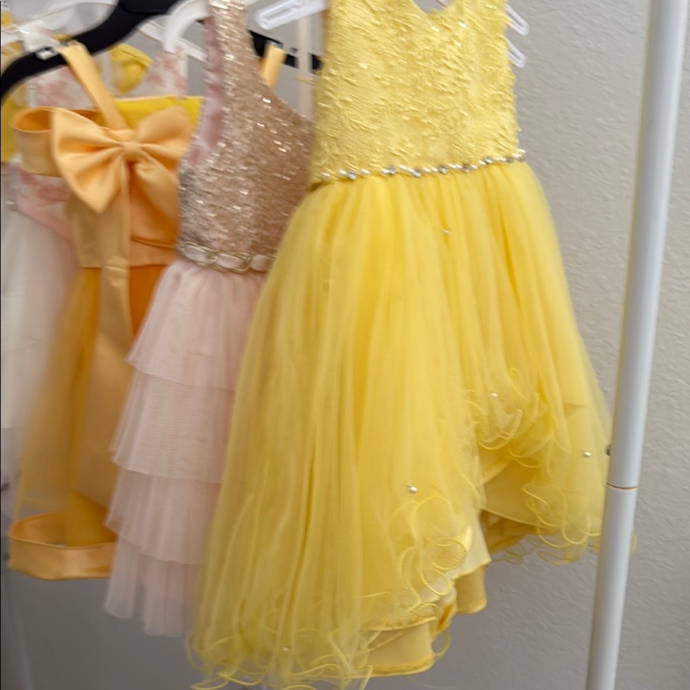 Yellow Sleeveless Dress with Beaded Waist